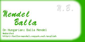 mendel balla business card